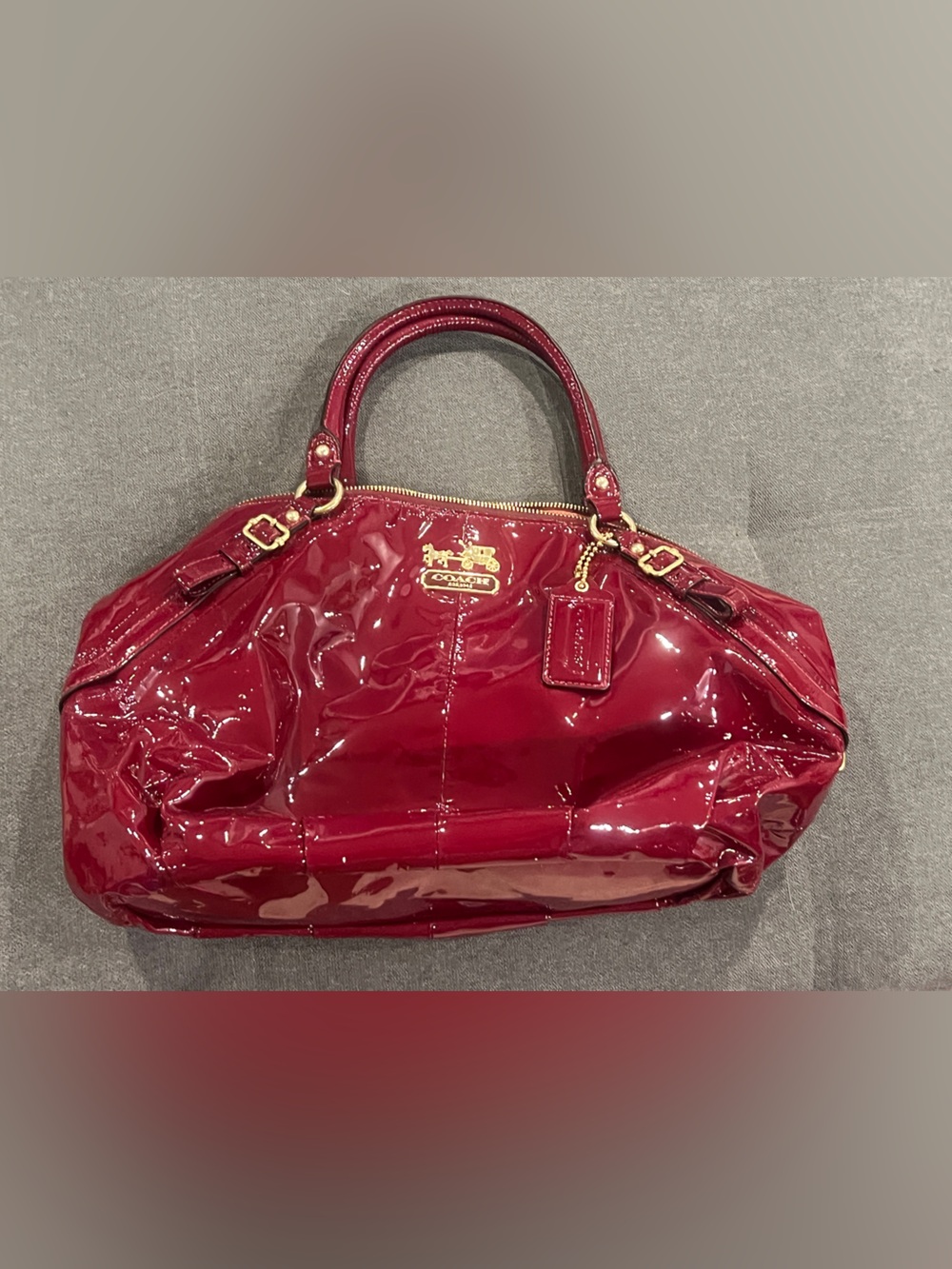 Vintage Coach Patent leather bag with gold hardware